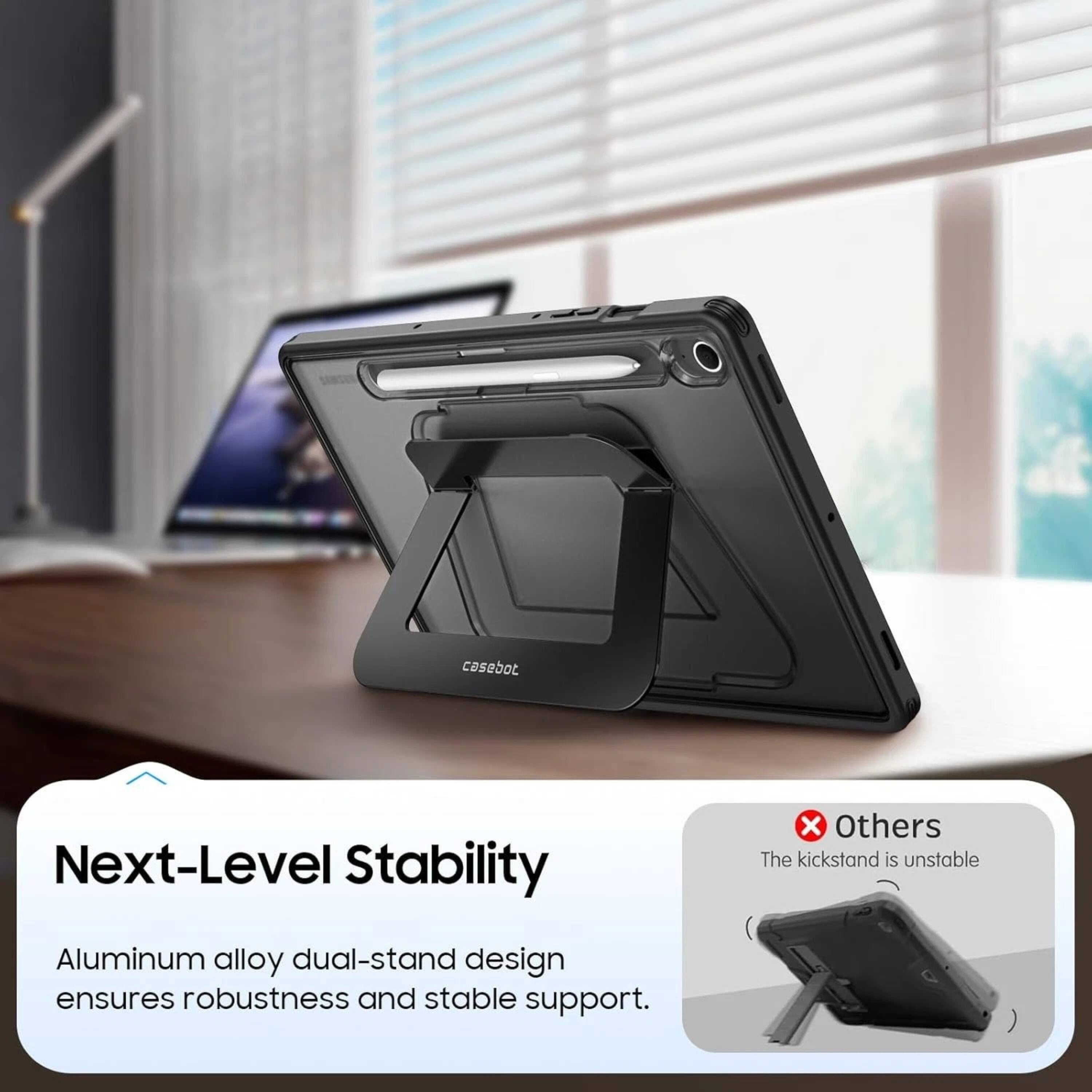 Next-Level Stability

Aluminum alloy dual-stand design ensures robustness and stable support.

Others
The kickstand is unstable