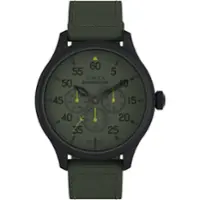 Timex - Men's Expedition Field 43mm Watch - Green Strap Green Dial Black Case - Black - Front_Zoom