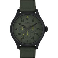 Timex Men's Expedition Field 43mm Watch - Green Strap Green Dial Black Case - Green - Front_Zoom