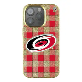 Keyscaper - NHL - Carolina Hurricanes Plaid Bling iPhone Case - 15 - Multicolor