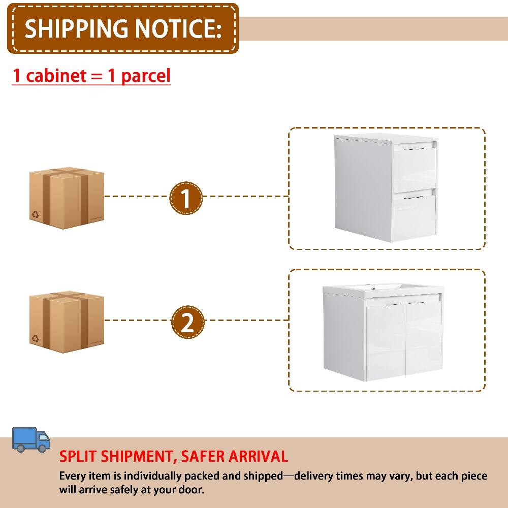 SHIPPING NOTICE:
1 cabinet = 1 parcel

SPLIT SHIPMENT, SAFER ARRIVAL
Every item is individually packed and shipped—delivery times may vary, but each piece will arrive safely at your door.