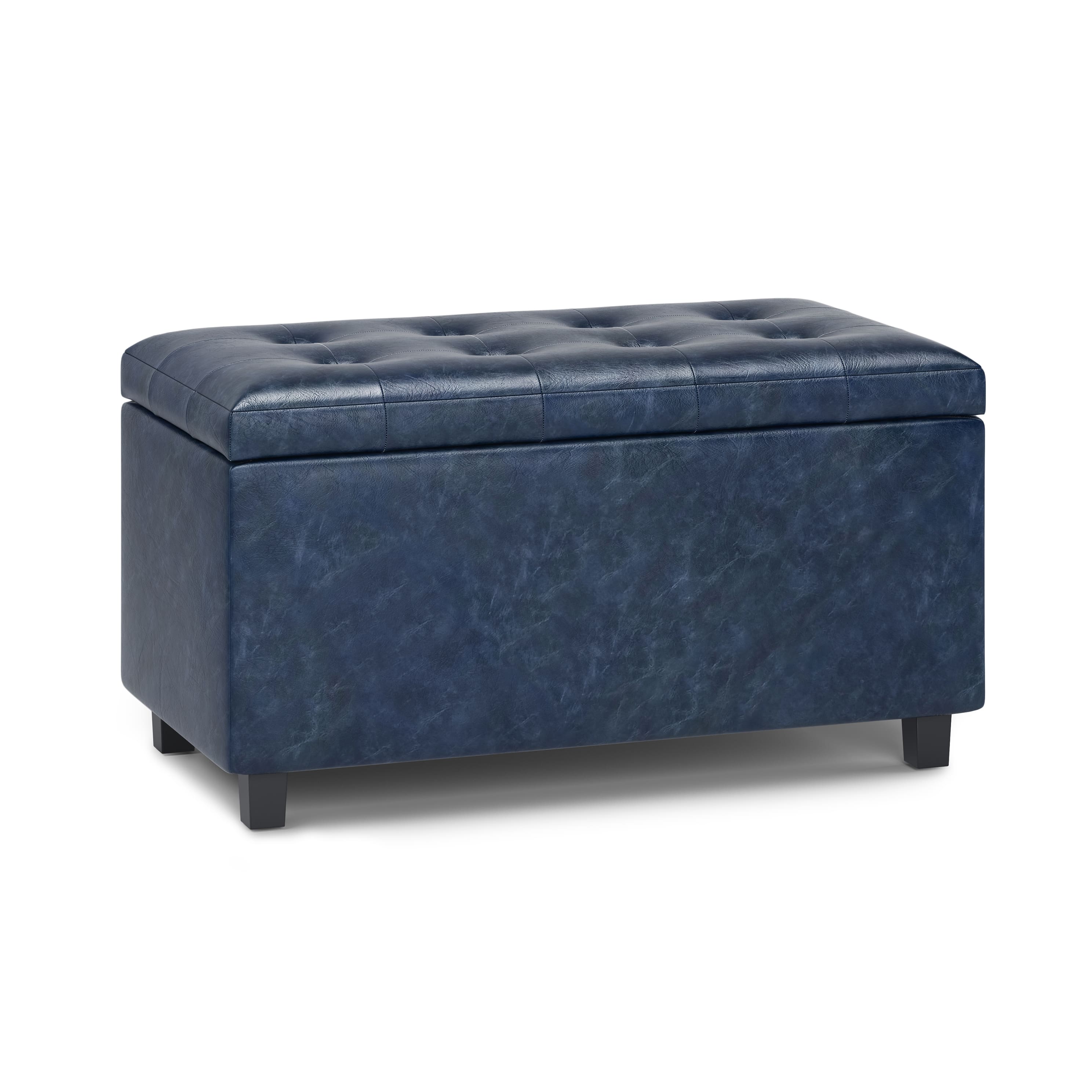Simpli Home - Cosmopolitan Storage Ottoman - Denim Blue - Front_Zoom