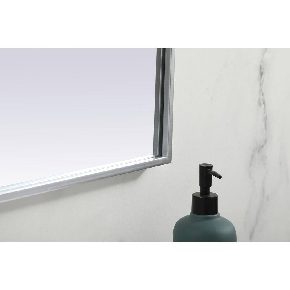 Back. Elegant Decor - Metal Frame Arch Mirror 36x30 Inch in Silver - Silver.