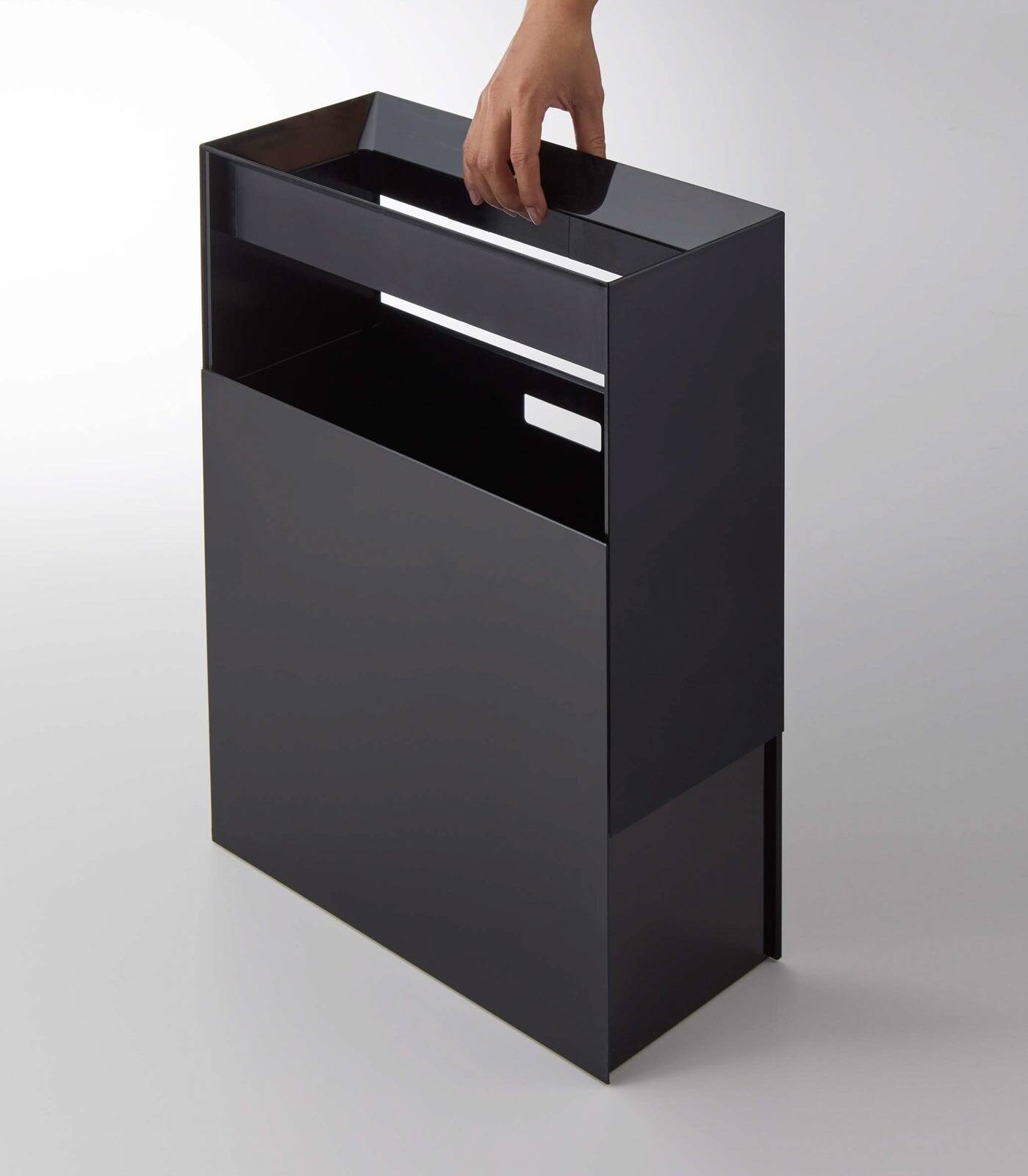 Alt View 5. Yamazaki Home - Trash Can - Wide - White.