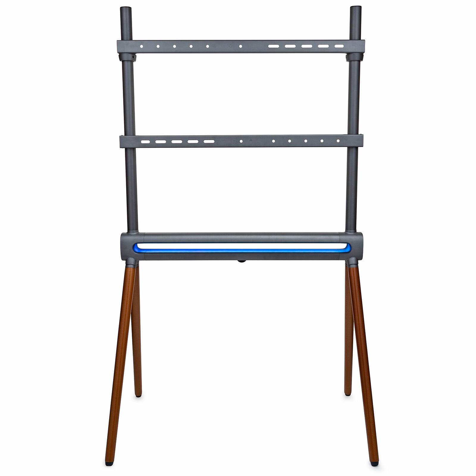 Left. Kratos Power - Kratos Power Home Easel Studio & TV Floor Stand with RGB Lighting - Gray.