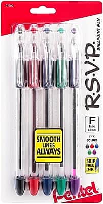 Pentel - R.S.V.P. Ballpoint Pens, Fine Point, Assorted Ink, 5 Pack (BK90BP5M) price history on PriceWatchPro