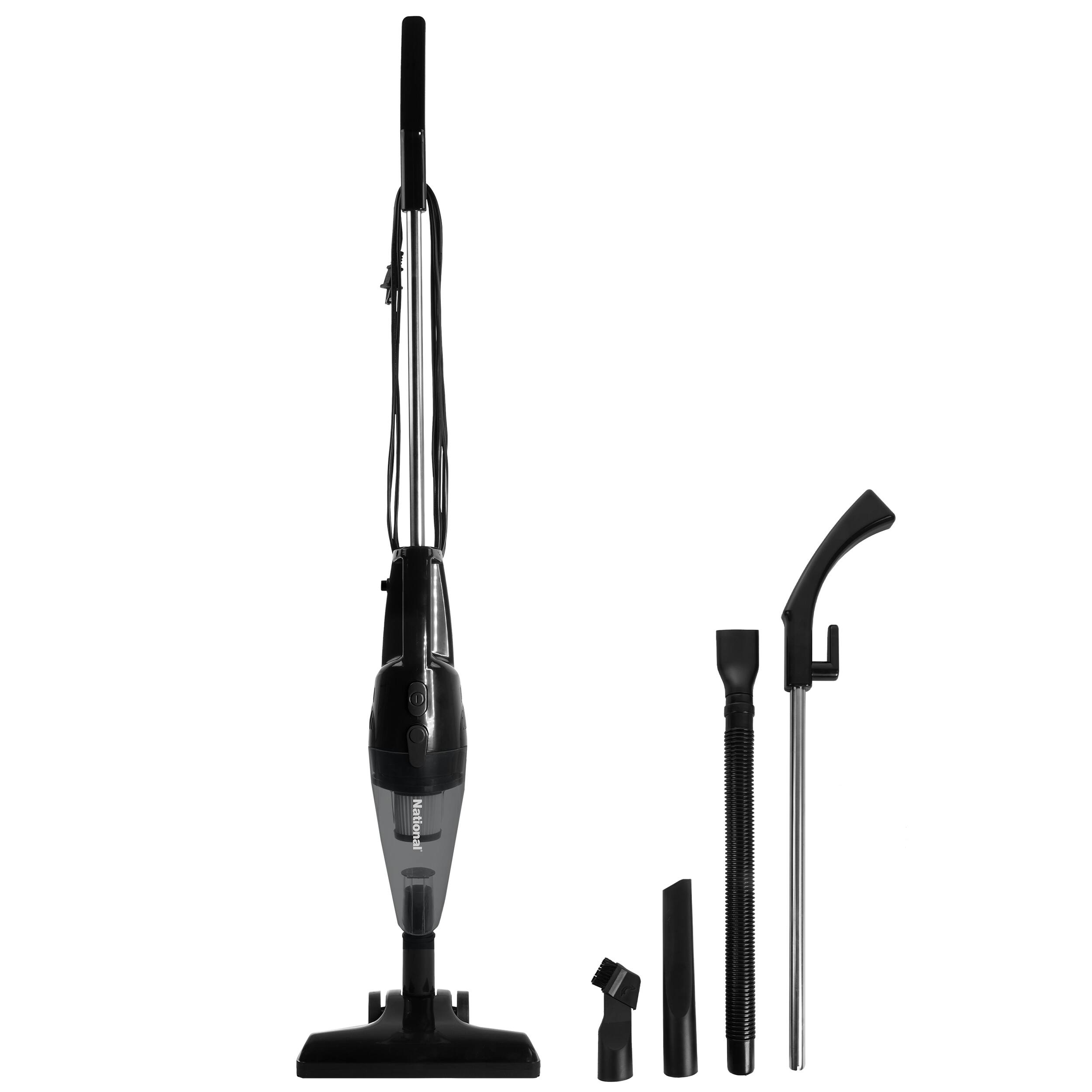 Front. National - National 2 in 1 Corded Upright and Handheld Vacuum Cleaner - Black.