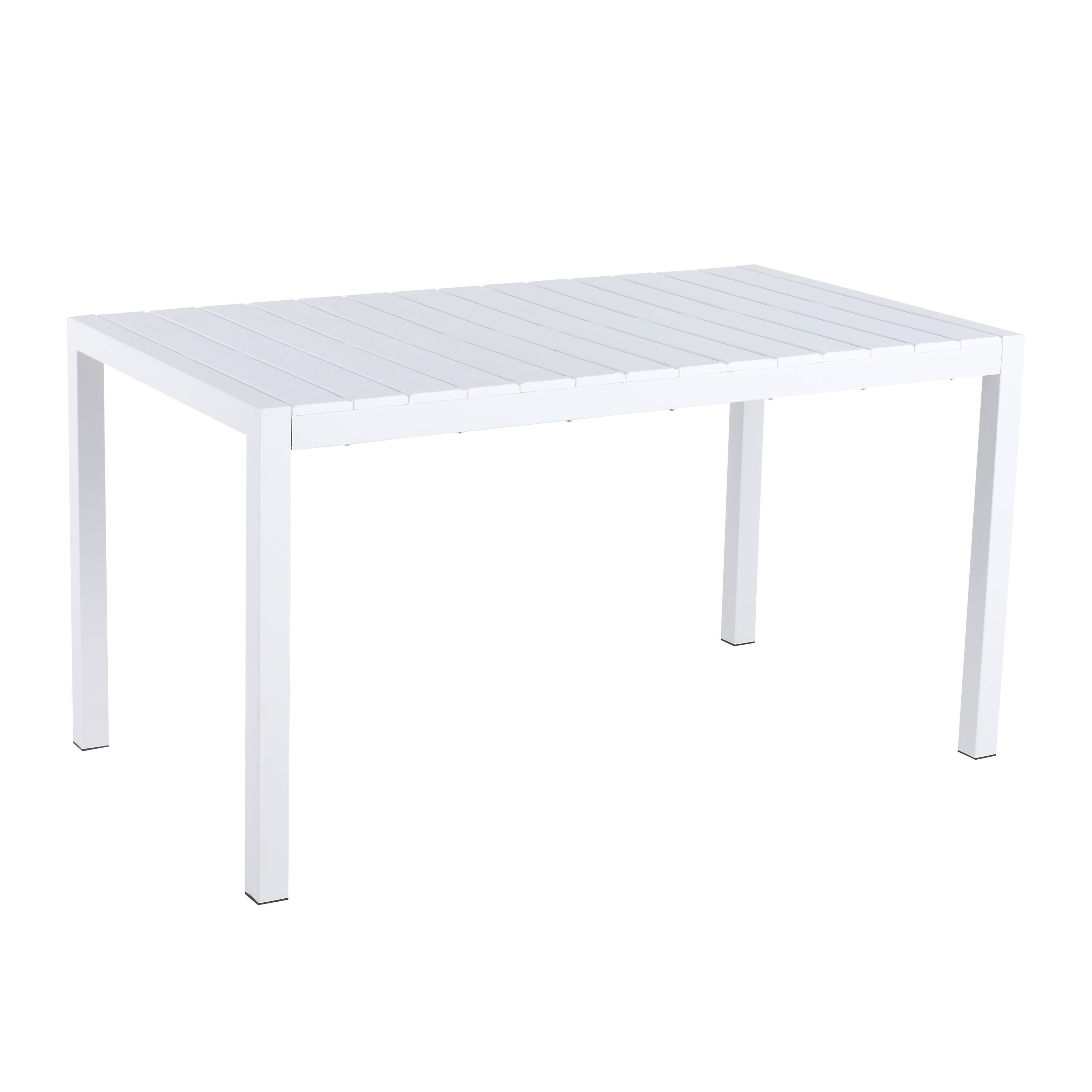 Back. Mondawe - 5-Piece Outdoor Dining Set – 55 Inch Table with 4 Wood Legs & PP Chairs - Red+White.