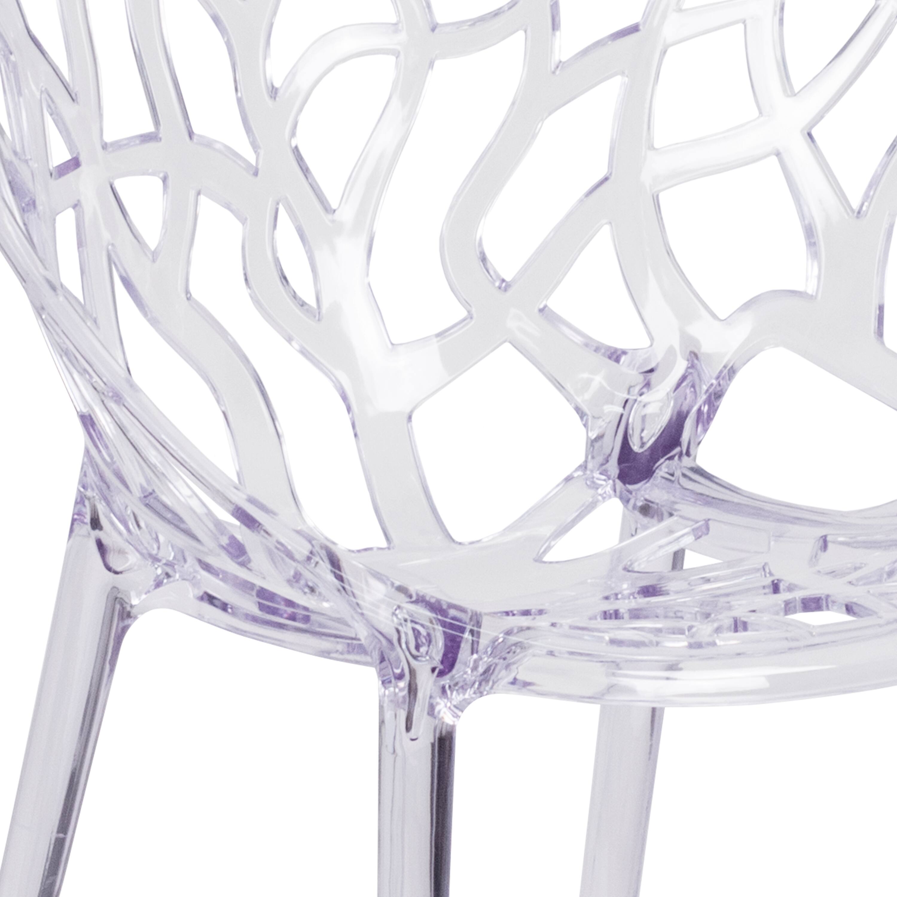 Alt View 10. Emma + Oliver - 4 Pack Transparent Stacking Side Chair - Clear.