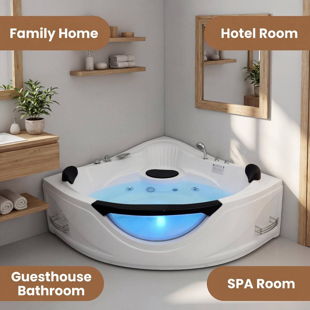 Family Home  
Hotel Room  
Guesthouse Bathroom  
SPA Room