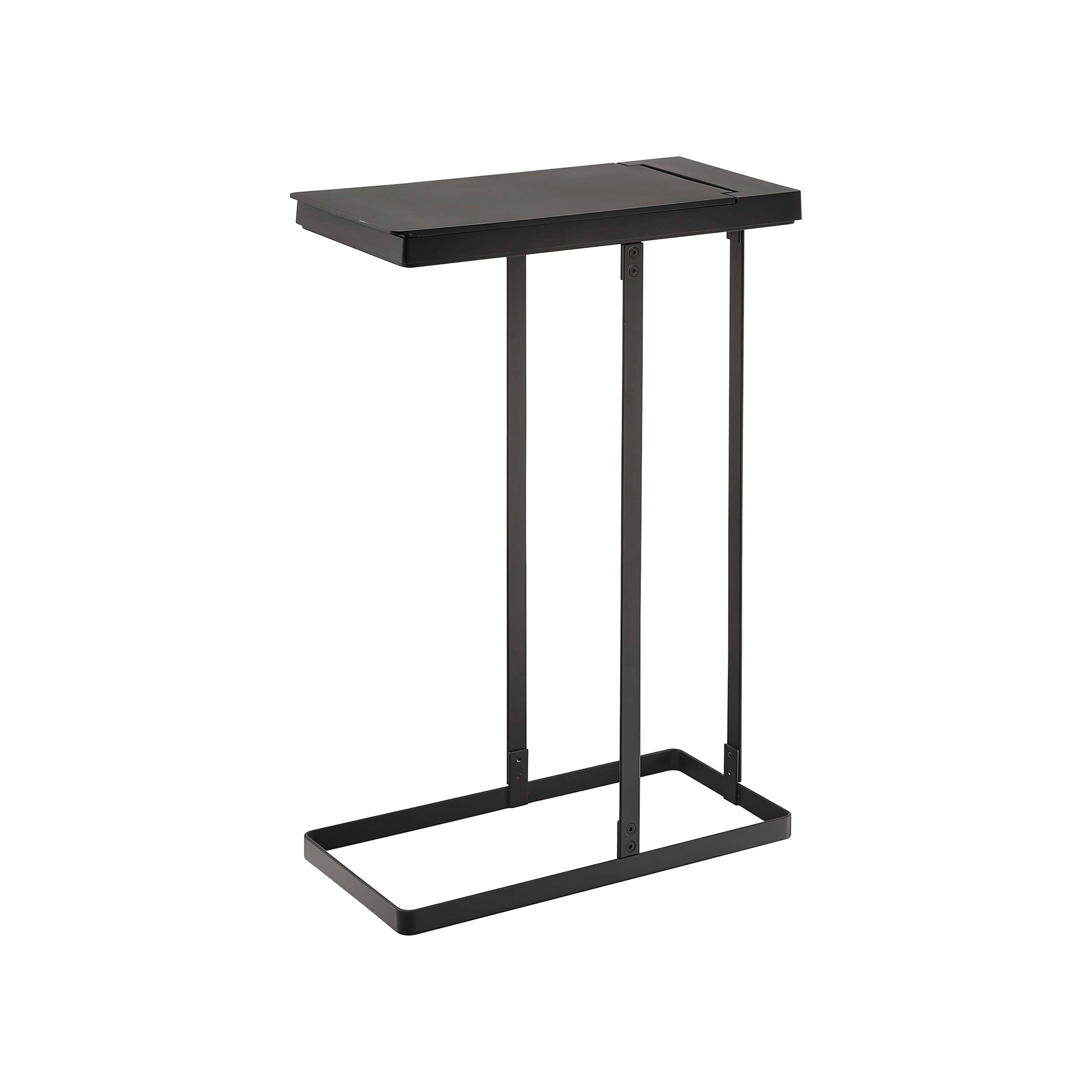 Left. Yamazaki Home - Lidded Garbage Bag Holder - Steel - Black.