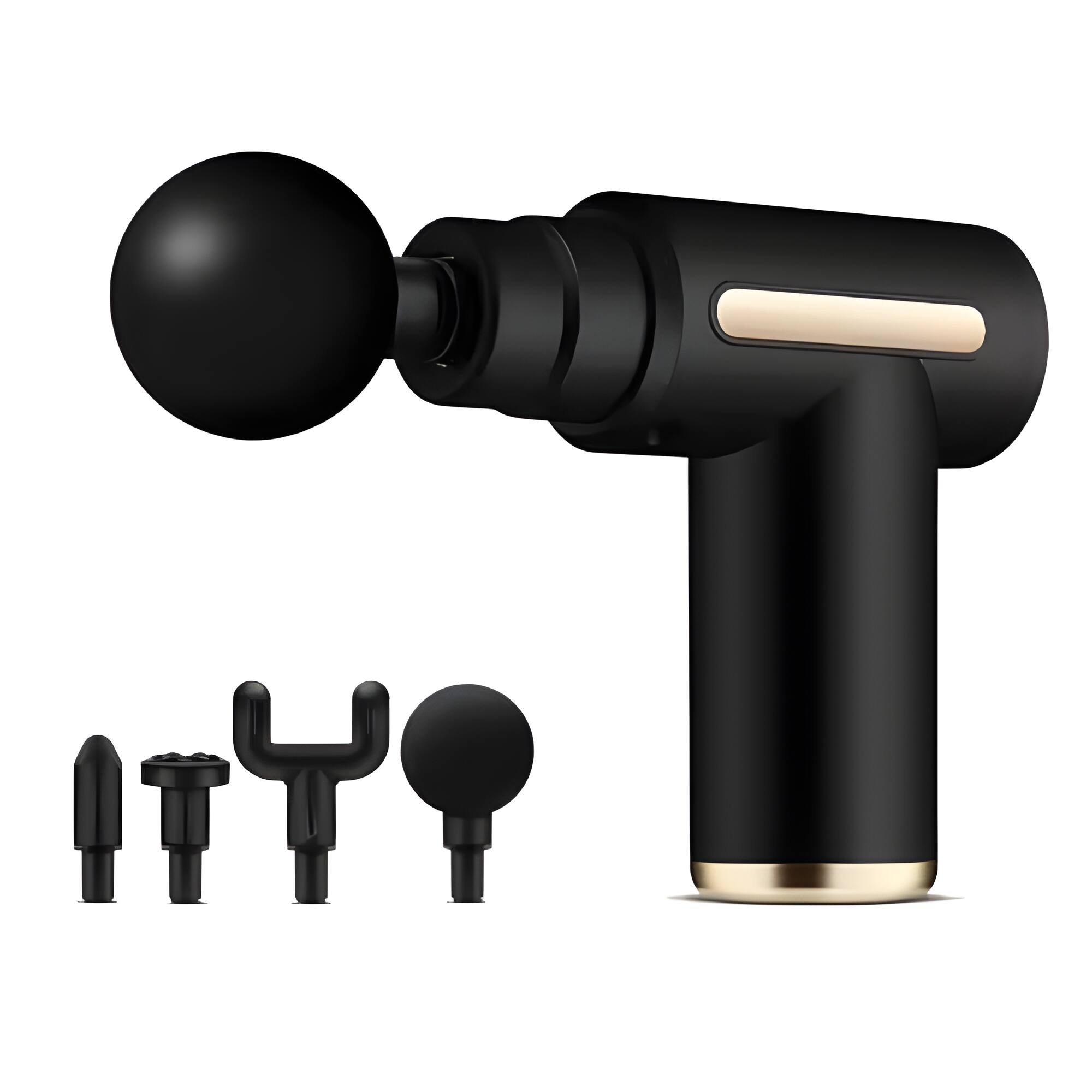 Front. Cluzine - Mini Portable Massage Gun, 6 Speeds, 4 Heads, Quiet Operation for Muscle Relief & Recovery.