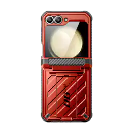 SUPCASE - Unicorn Beetle Pro Rugged Case for Samsung Galaxy Z Flip6 – Full-Body Protection with Screen Protector - Metallic Red