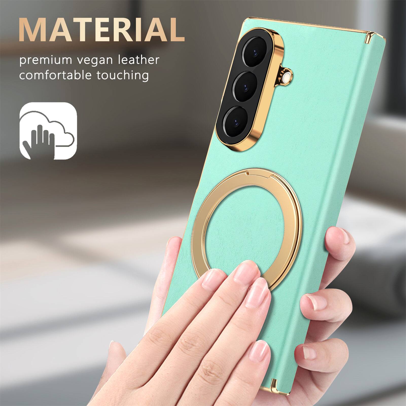 MATERIAL  
premium vegan leather  
comfortable touching