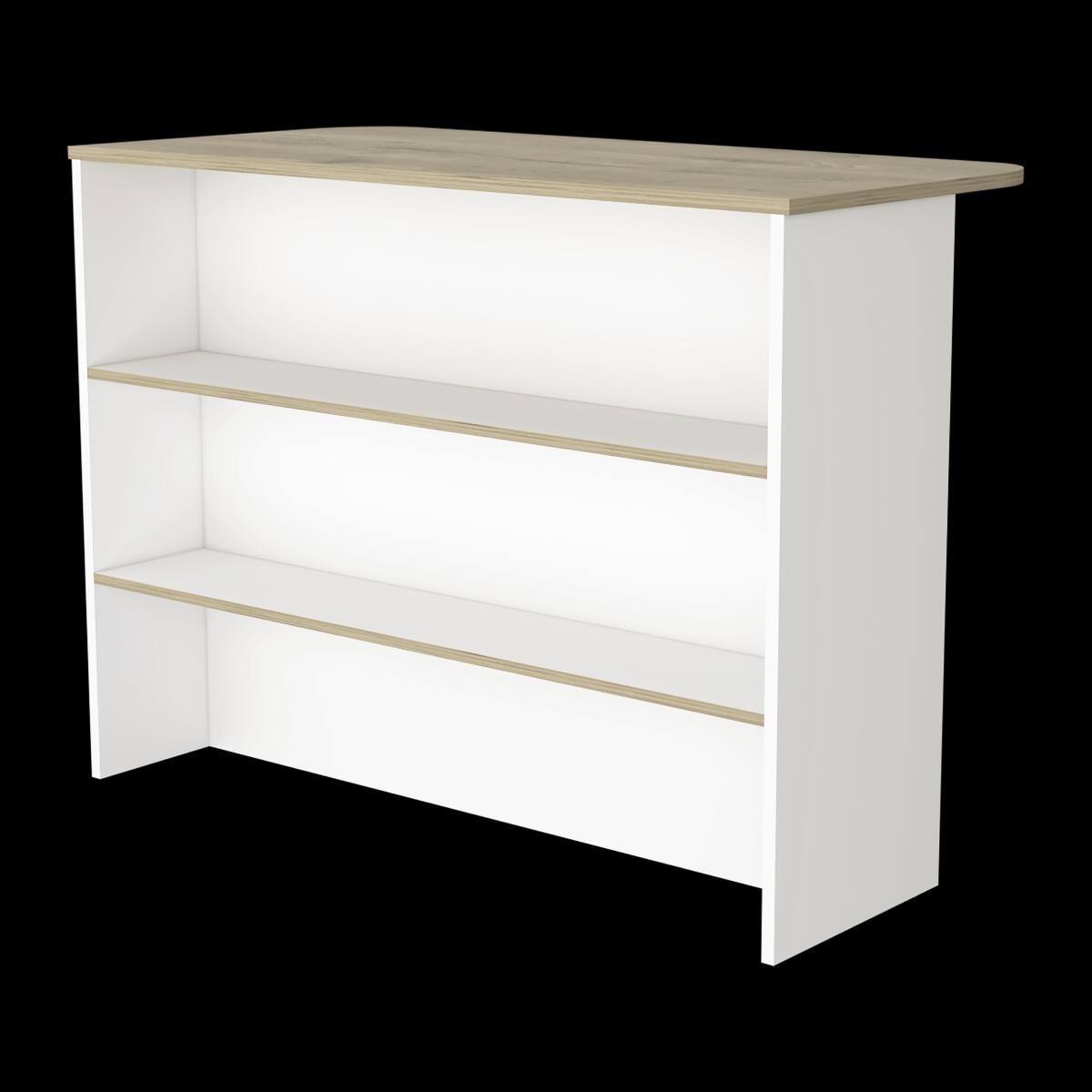 Left. Loheer - Loheer Modern Kitchen Island Freestanding Kitchen Bar Table with 3-Tier Shelves Multicolor - Multicolor.