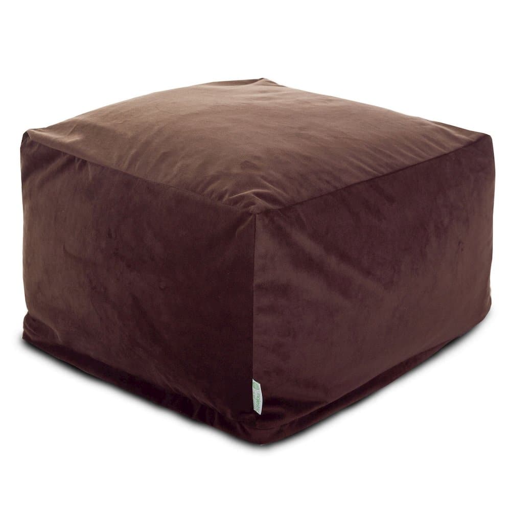 Majestic Home - Ottoman Pouf Faux Suede Dark - Brown