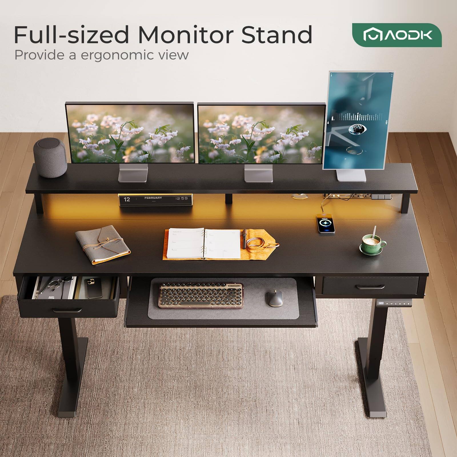 Full-sized Monitor Stand  
Provide a ergonomic view