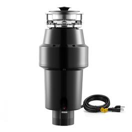 VEVOR - Food Waste Garbage Disposal, 1HP 3700RPM DC Motor,Continuous Feed Kitchen Sink Garbage Disposer, 3-Bolt Mount Food Waste - Black