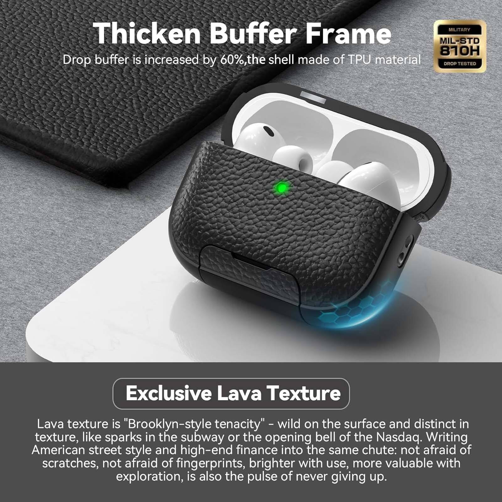 **Thicken Buffer Frame**  
Drop buffer is increased by 60%, the shell made of TPU material  
*MILITARY*  
*MIL-STD 810H*  
*DROP TESTED*

**Exclusive Lava Texture**  
Lava texture is "Brooklyn-style tenacity" – wild on the surface and distinct in texture, like sparks in the subway or the opening bell of the Nasdaq. Writing American street style and high-end finance into the same chute: not afraid of scratches, not afraid of fingerprints, brighter with use, more valuable with exploration, is also the pulse of never giving up.