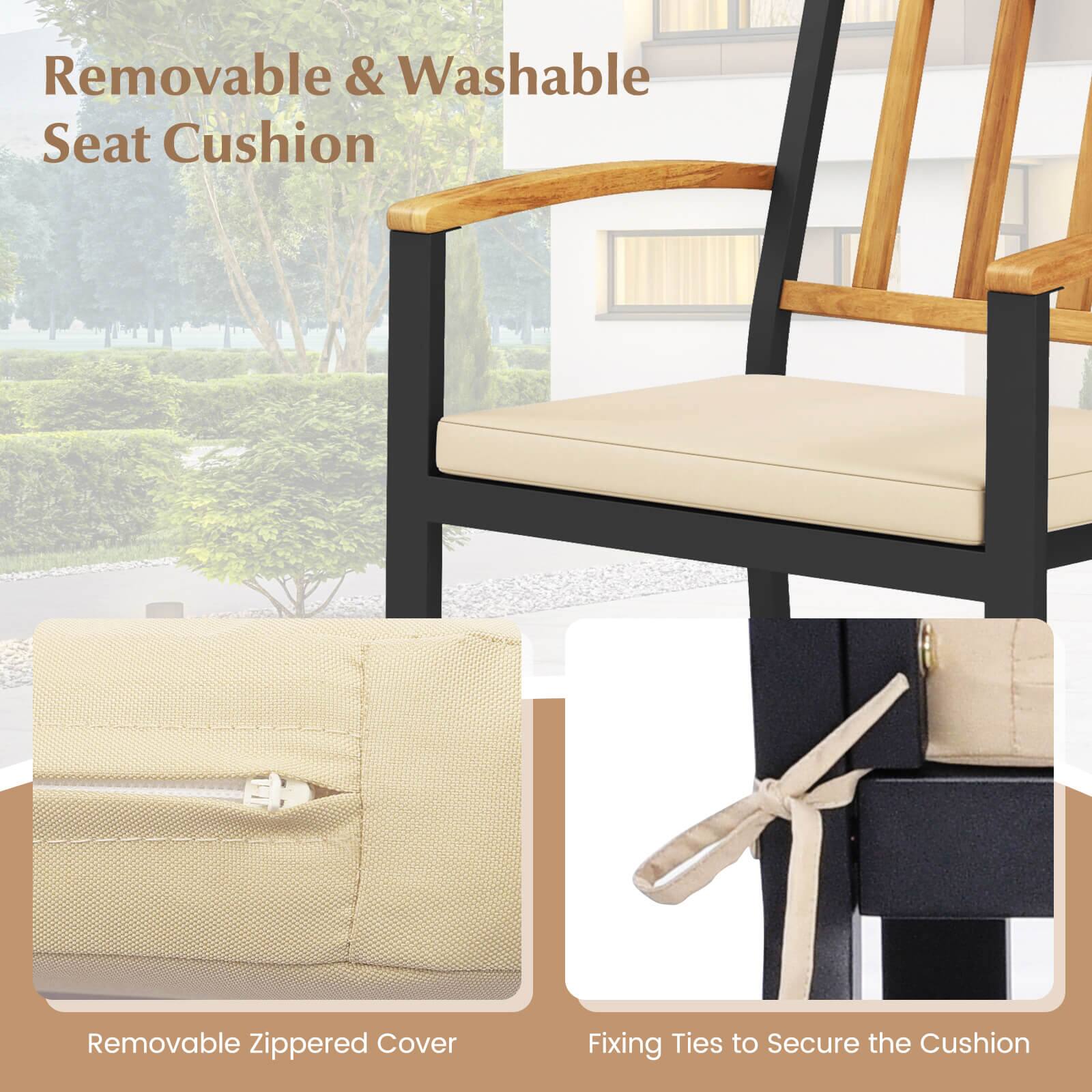 Removable & Washable Seat Cushion

- Removable Zippered Cover
- Fixing Ties to Secure the Cushion