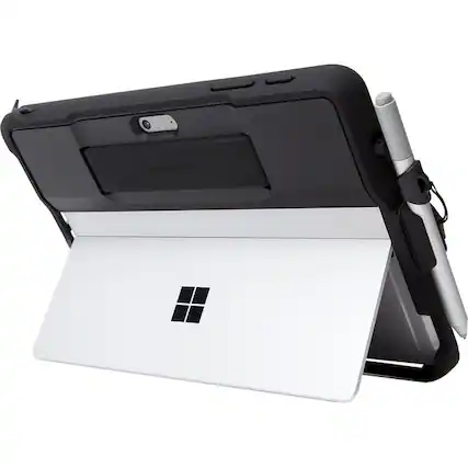 Front. Kensington - Kensington BlackBelt Rugged Carrying Case Microsoft Surface Go Tablet - Black - Drop Resistant - Silicone Body - Hand - Black.