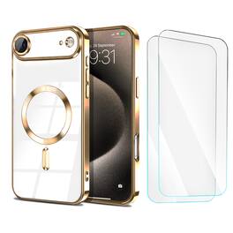 Entronix - iPhone 17 Air Bundle - Magnetic Luxury Glossy Case with 2 Screen Protectors - Gold