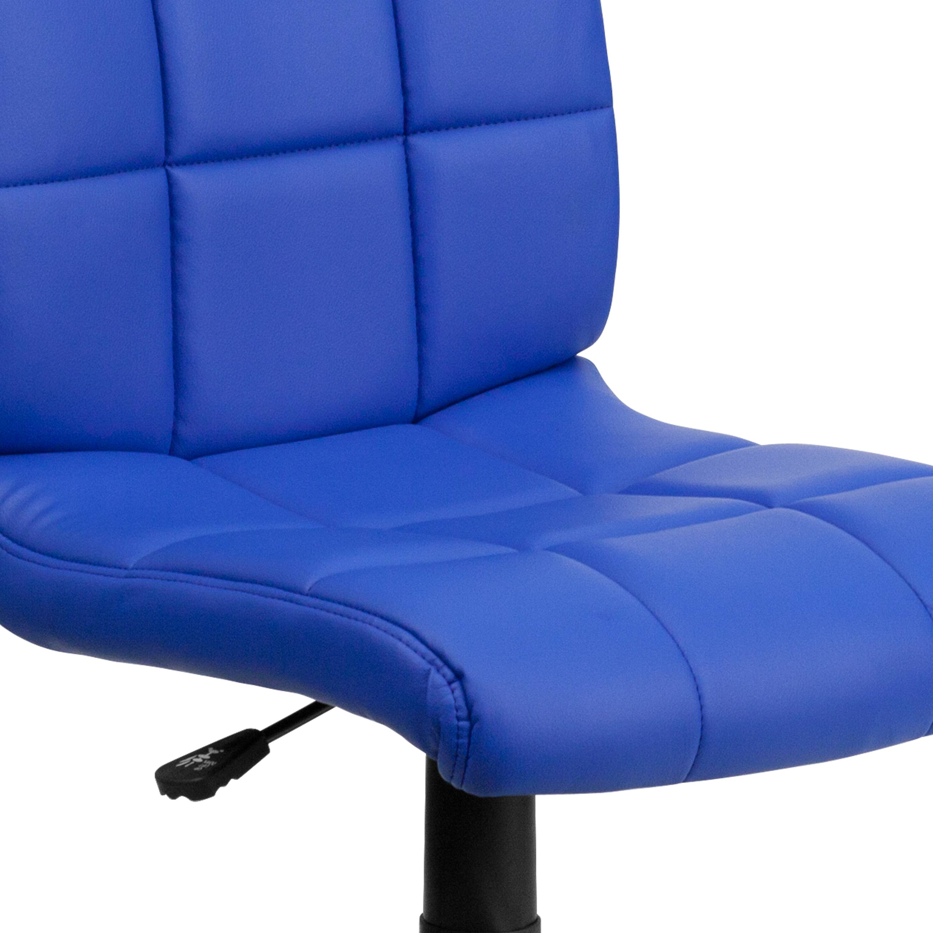 Alt View 9. Emma + Oliver - Mid-Back Quilted Vinyl Swivel Task Office Chair - Blue.