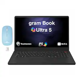 LG - Upgraded - gram Book Laptop 15.6 FHD Display (Ultra 5 115U, 64GB, 2TB SSD, Win 11 Pro) w/Dockztorm Wireless Mouse - Titan Black