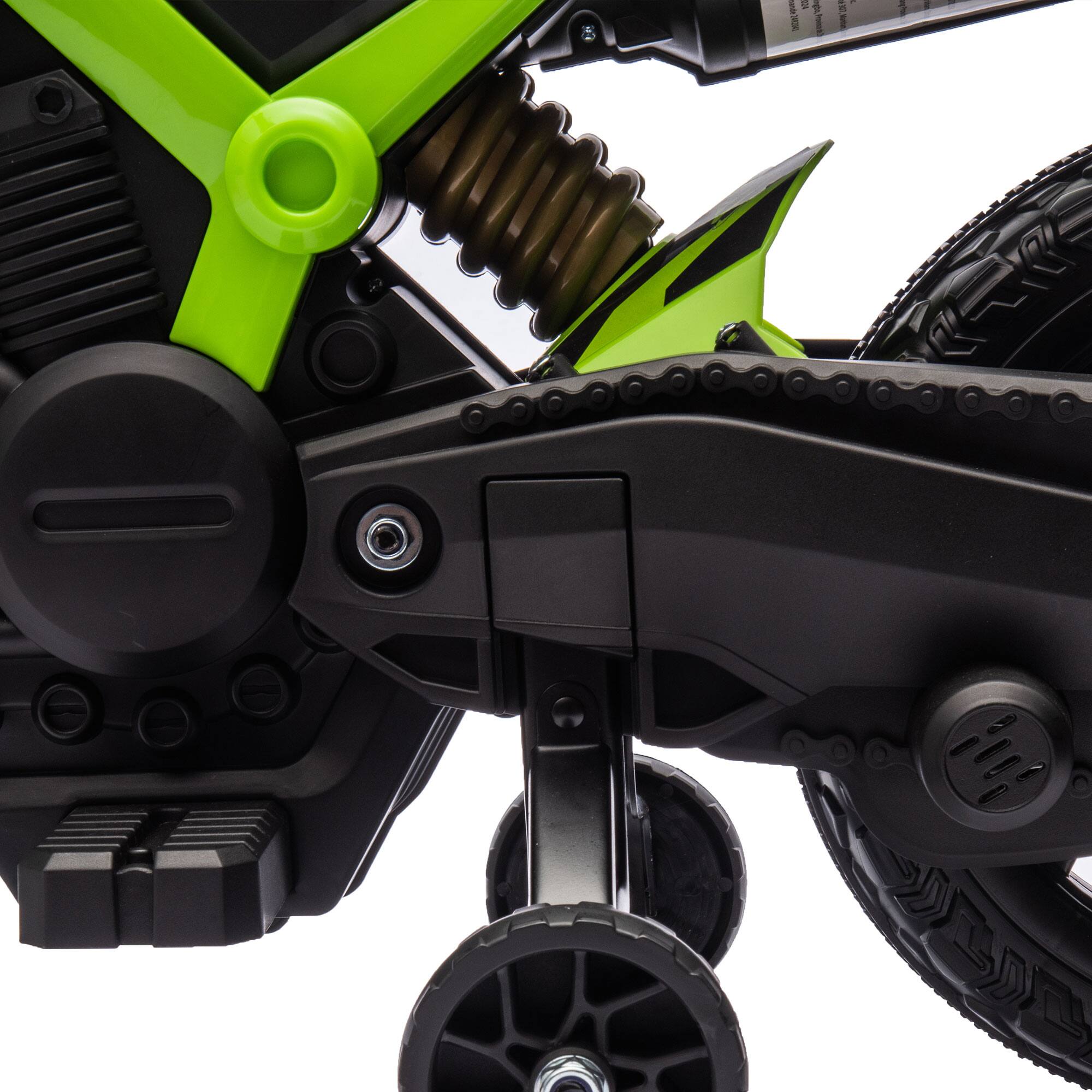 Alt View 4. Qaba - Kids Motorcycle, 6V Battery Dirt Bike with Training Wheels, Horn&Start Sound, Electric Motorbike for 3-8.