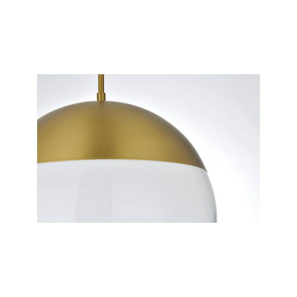 Alt View 4. Living District - Eclipse 14 Inch Pendant Frosted White Shade in Satin Gold - Satin Gold And Frosted White.