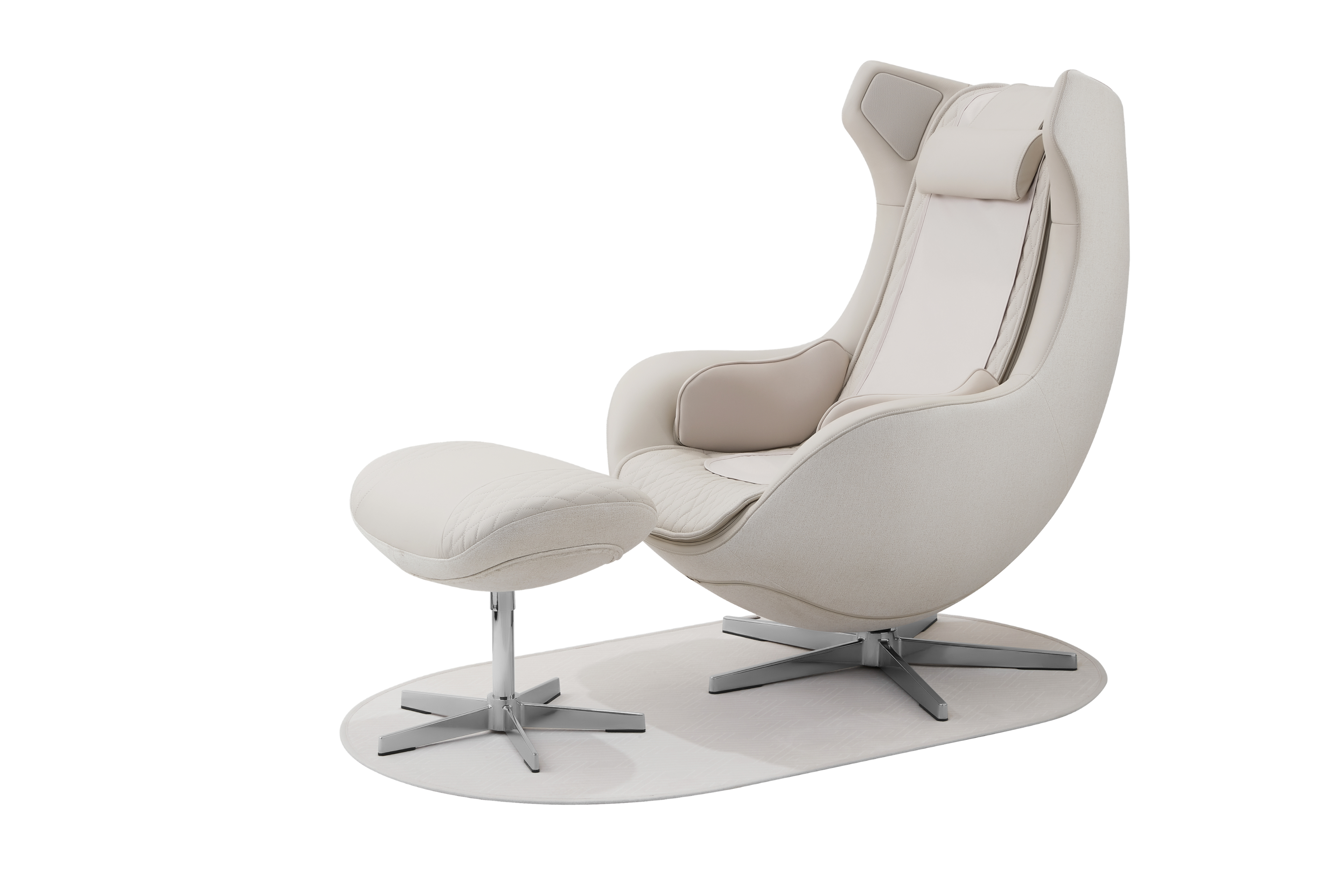 Angle. CERAGEM - Ceragem M4 Massage Chair - Oatmeal Beige.