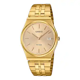 Casio - Men’s Stainless Steel Watch with Champagne Dial - MTP-B145G-9AVDF - Gold