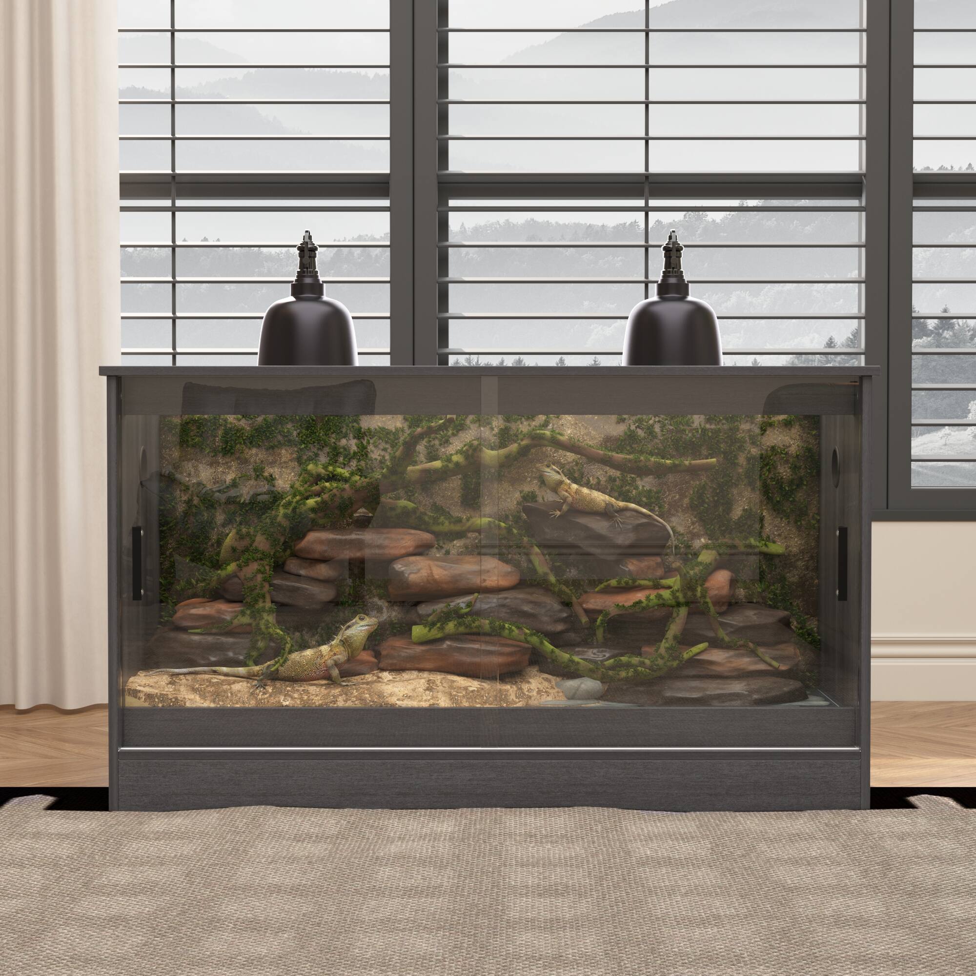 Alt View 8. Famapy - Small Pet Cabinet with Glass Doors, Multi-Functional Habitat for Reptiles Hamsters & Rodents.