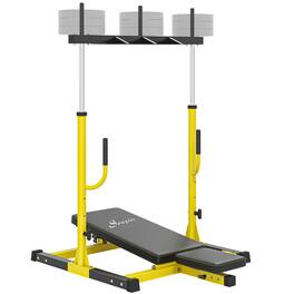 Soozier - Leg Press Machine with Adjustable Leg, Back, and Head Positions - Yellow