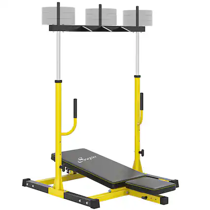 Front. Soozier - Leg Press Machine with Adjustable Leg, Back, and Head Positions - Yellow.