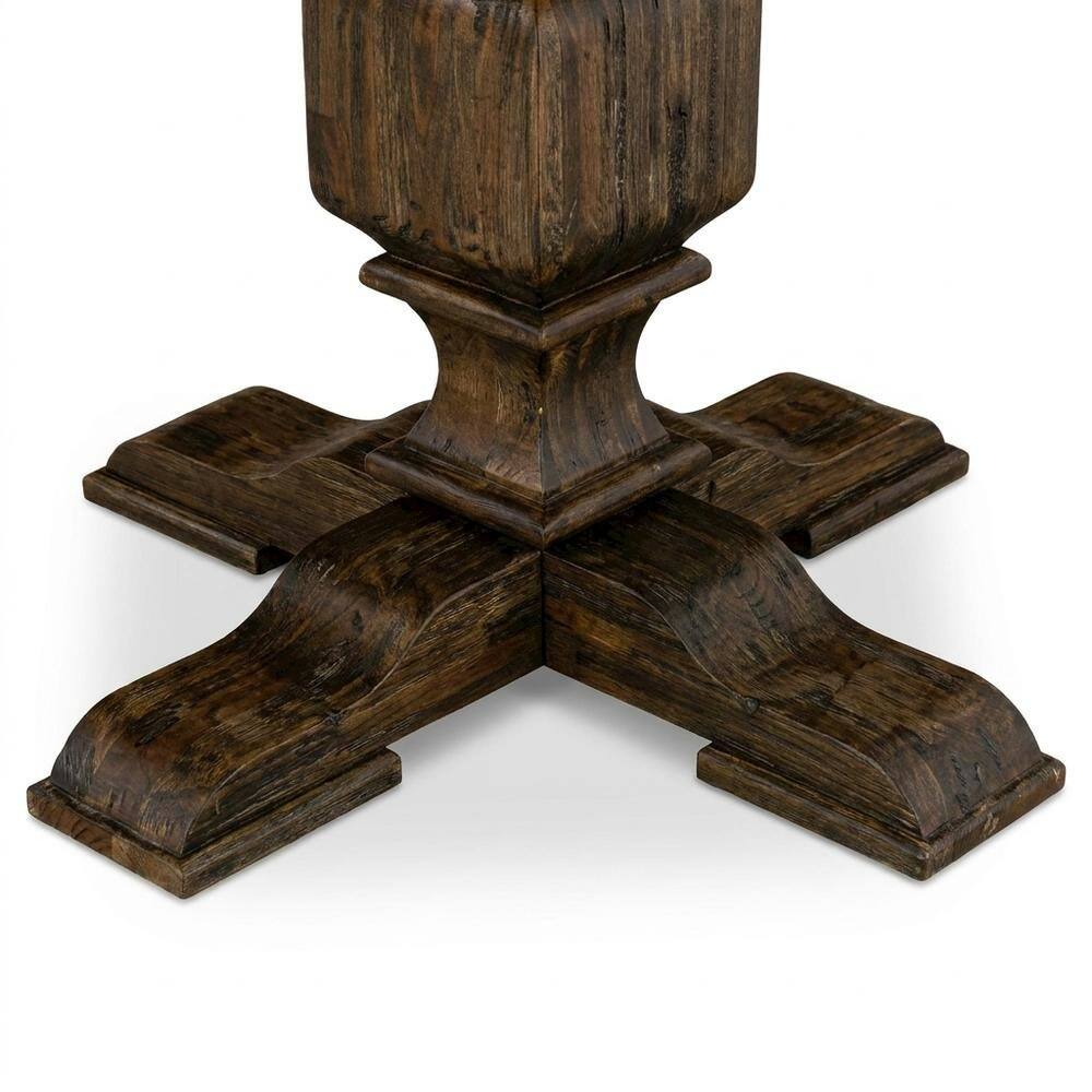 Angle. FurniFact - Rustic Round Kitchen Table - Multi-Color.