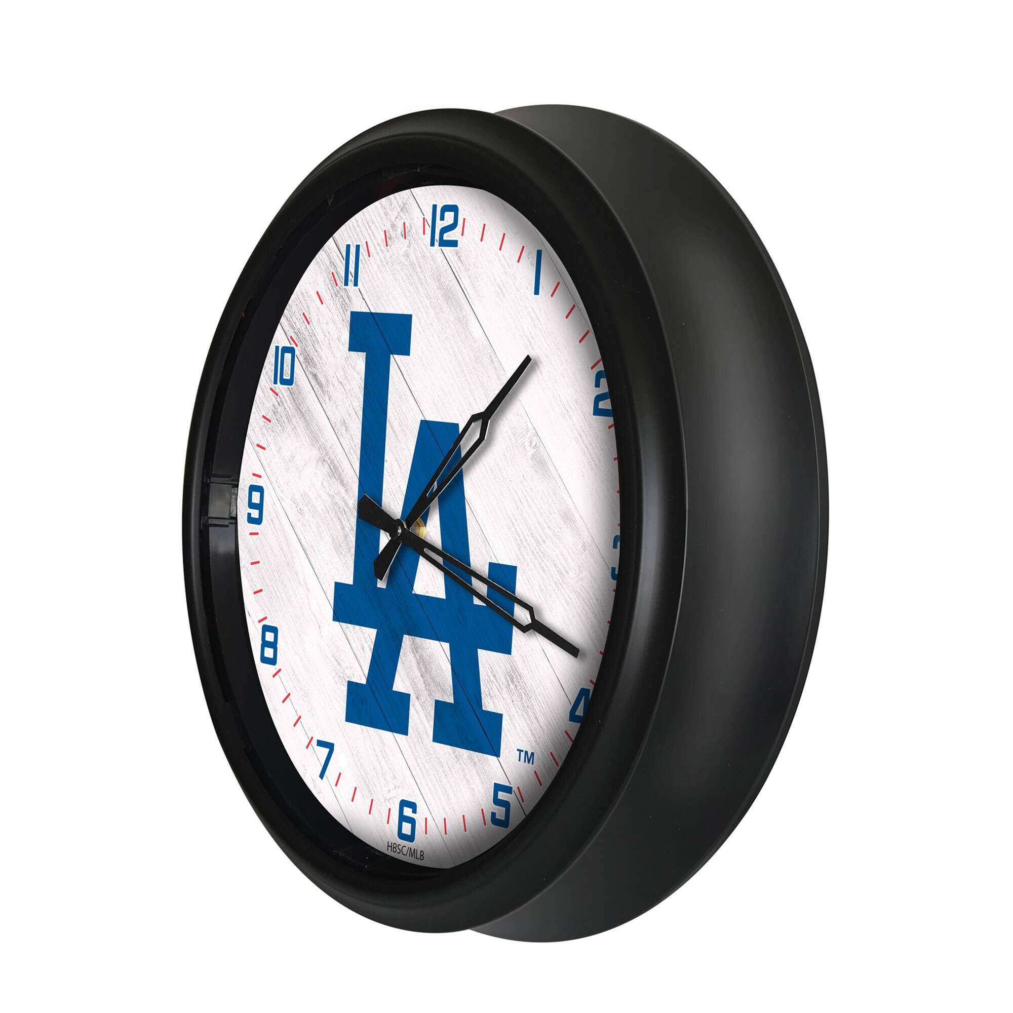 Alt View 1. Holland Bar Stool Co. - Los Angeles Dodgers Indoor/Outdoor LED Wall Clock - Multicolor.