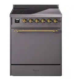 ILVE - Nostalgie II 30 inch Induction Range with 4 Induction Elements - Graphite Matte