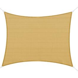 Outsunny - 16' x 20' Sun Shade Sail Canopy Outdoor Shade Sail Cloth for Patio Deck Yard with D-Rings and Rope Included - Sand