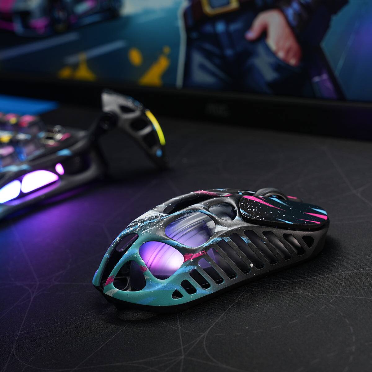 Back. GravaStar - GravaStar Mercury X Pro 8KHz Wireless Optical Gaming Mouse with 32000 DPI and 49g Magnesium Alloy Frame Neon Grafitti - Neon Grafitti.