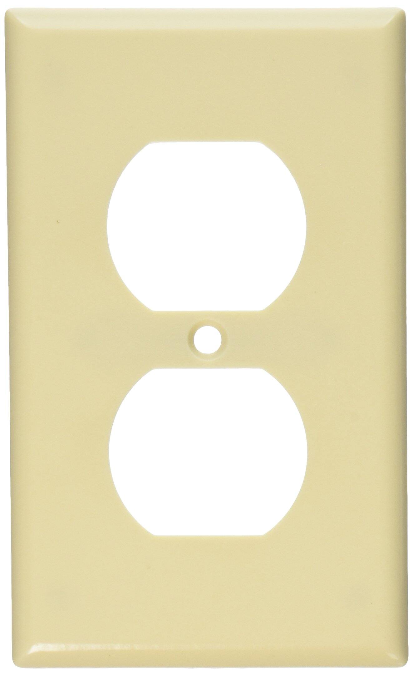 Front. Leviton - Leviton Ivory 1 gang Thermoset Plastic Duplex Wall Plate 1 pk (Case of 20) - Ivory.