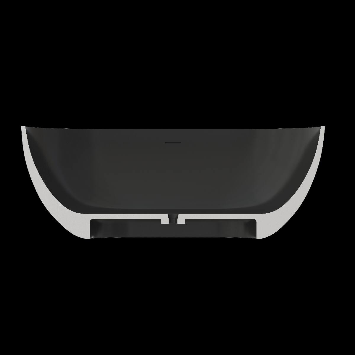 Alt View 1. Loheer - Loheer 59 in Freestanding Solid Surface Soaking Bathtub Matte Black Deep Soak Tub - Matte Black.