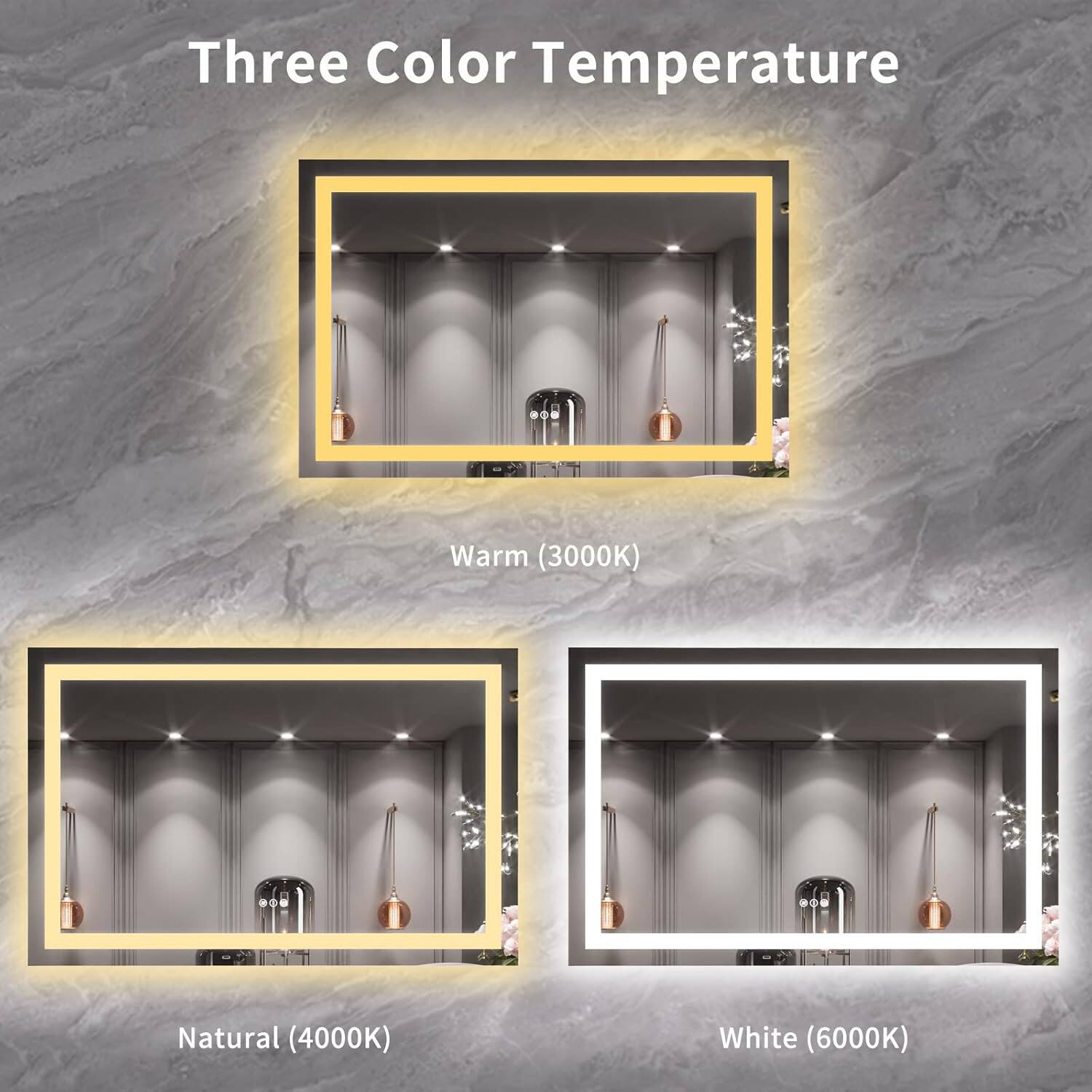 Three Color Temperature

Warm (3000K)

Natural (4000K)

White (6000K)