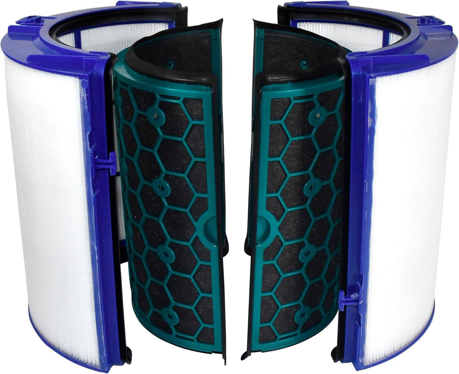 Alt View 4. HQRP - TP04 HEPA and Carbon Replacement Filter Set for Dyson HP04 TP04 TP05 DP04 DP05 Air Purifier.