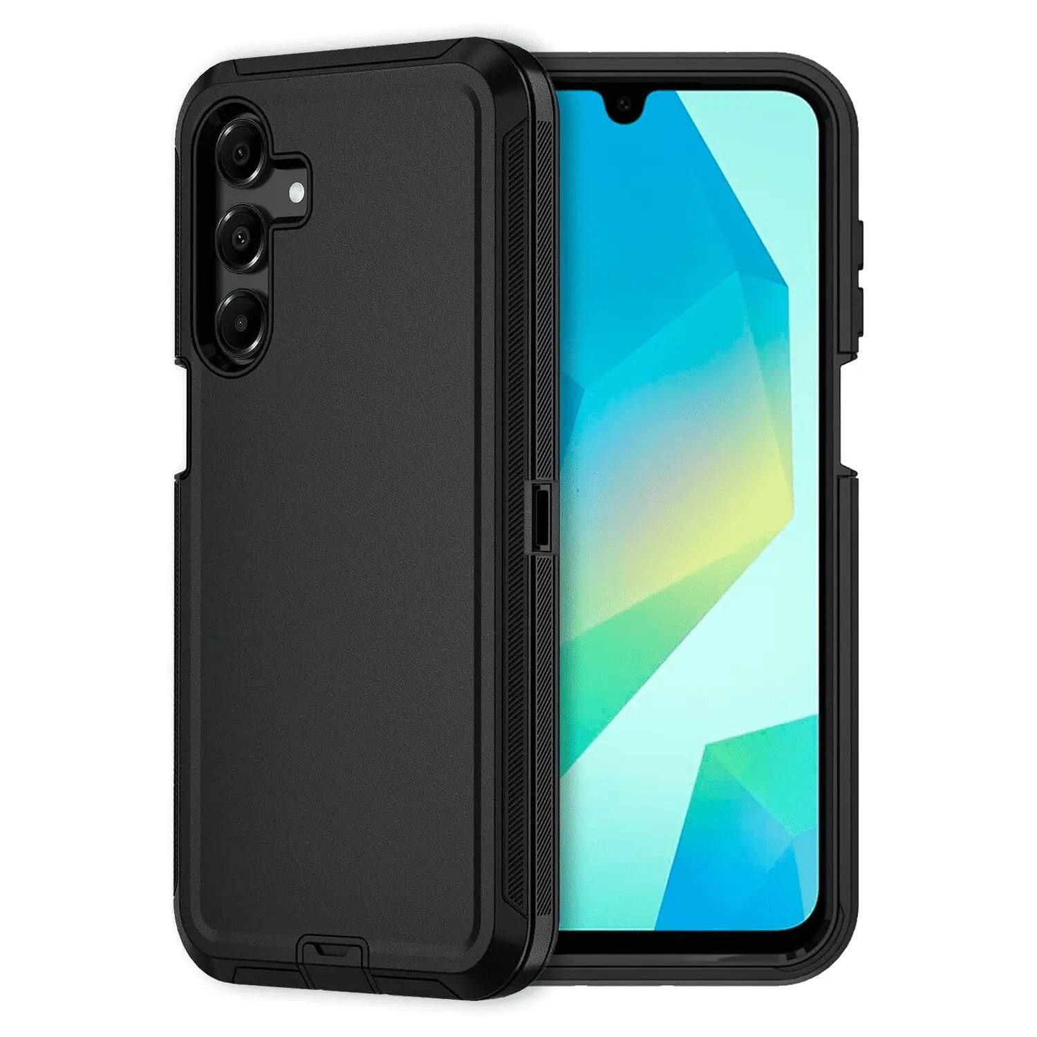 Front. Entronix - Entronix Case for Galaxy A16 - Triple-Layer Heavy Duty Protection - Black.