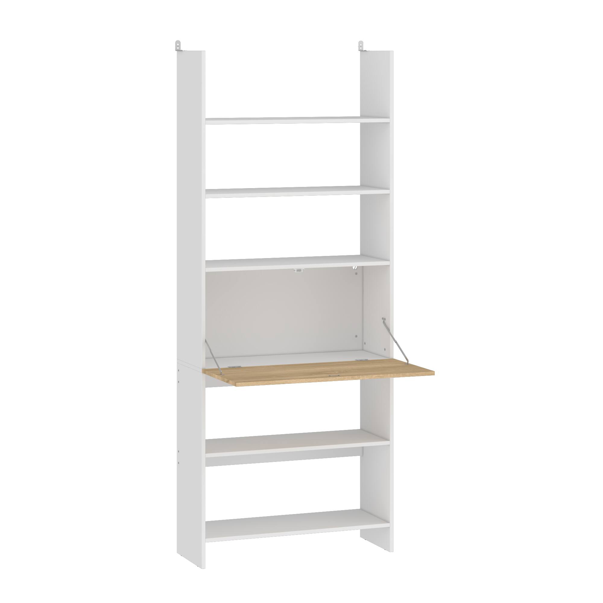 Angle. FUFU & GAGA - FUFU&GAGA Convertible Bookshelf: Multi - Functional, Hidden Desk, Stylish Storage Cabinet - White.