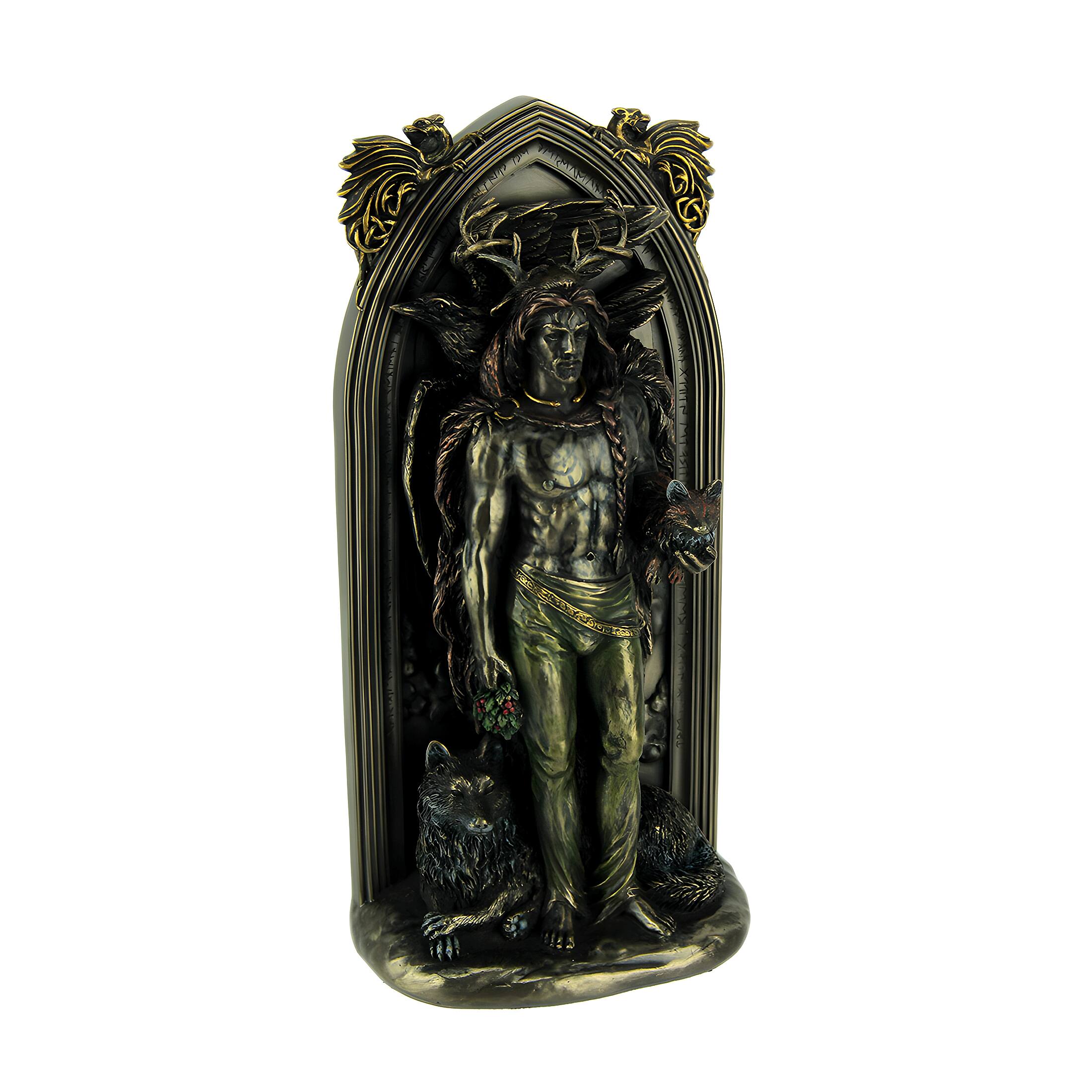 Front. Veronese Design - Ruth Thompson The Druid Hand Painted Statue - Bronze.
