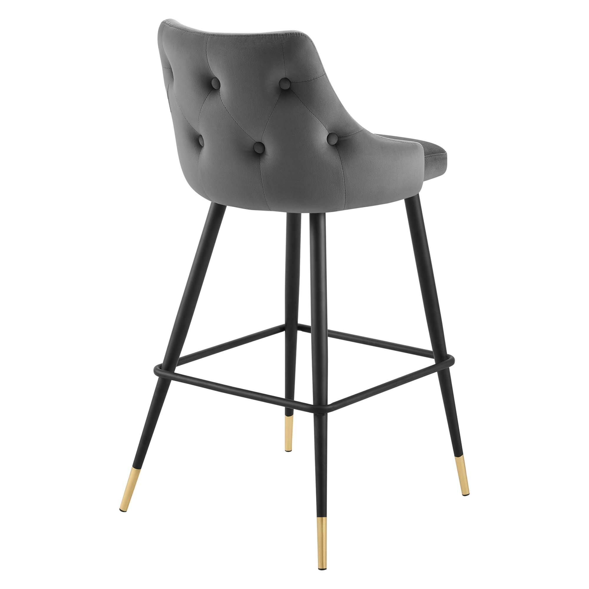 Alt View 2. Modway - Adorn Performance Velvet Bar Stool by Modway - Gray.