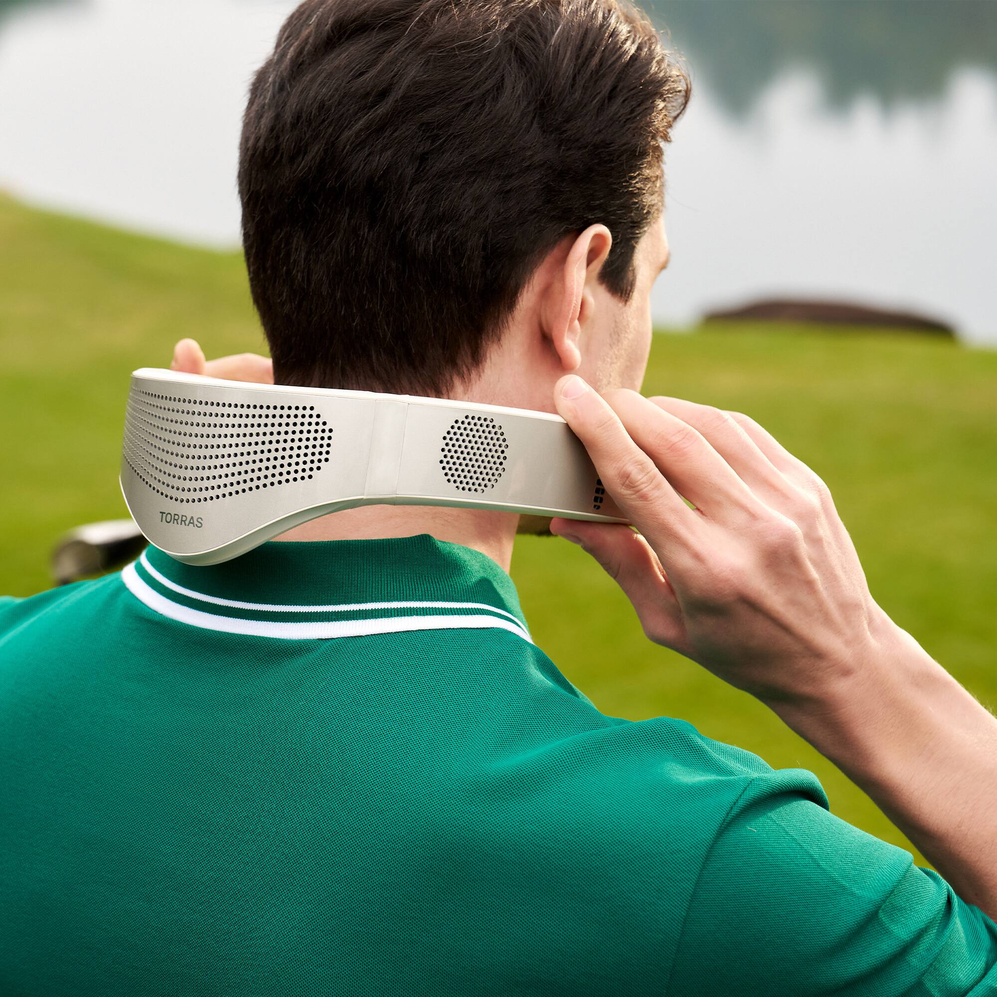 Alt View 19. TORRAS - COOLiFY Cyber Neck Air Conditioner, Cooling, Heating, and Fan Rechargeable with 6000mAh - Glacial White.