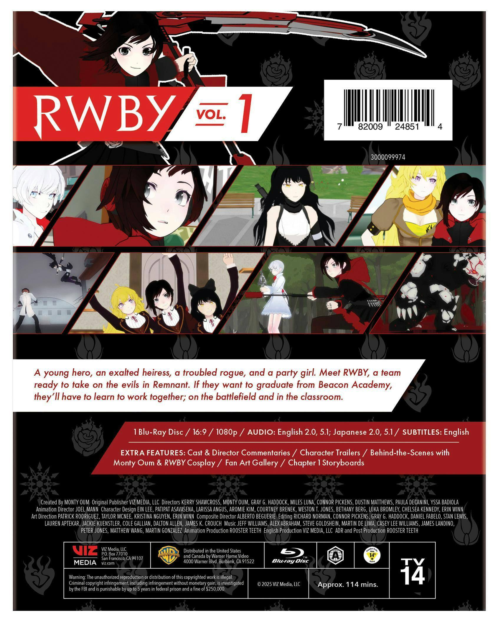 Back. RWBY Volume 1 [Blu-ray].